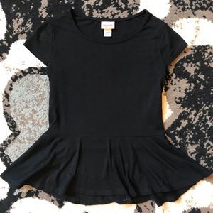 Mossimo Black Top with Peplum XS EUC